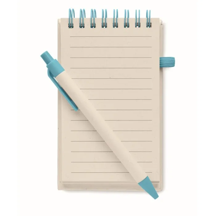 Gift Campaign Blocco note con logo A6 riciclato pagine a righe con penna EcoMilky> Block Notes|Taccuini Tascabili E Quadernini A6