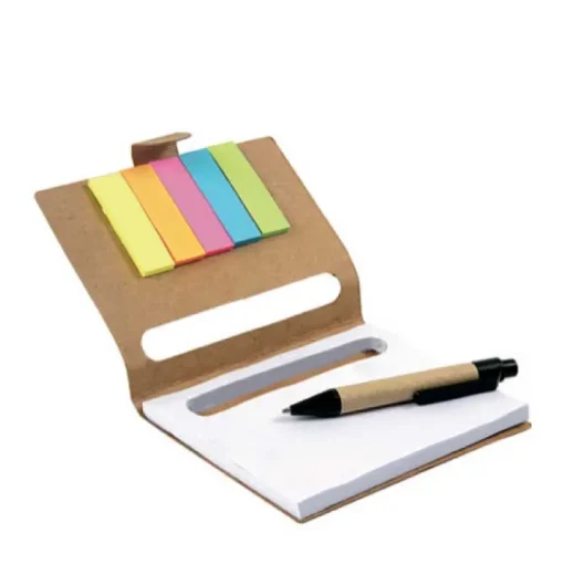 Gift Campaign Blocco note riciclato con segnapagine colorati e penna RecycleBoard> Post-It E Memo|Block Notes