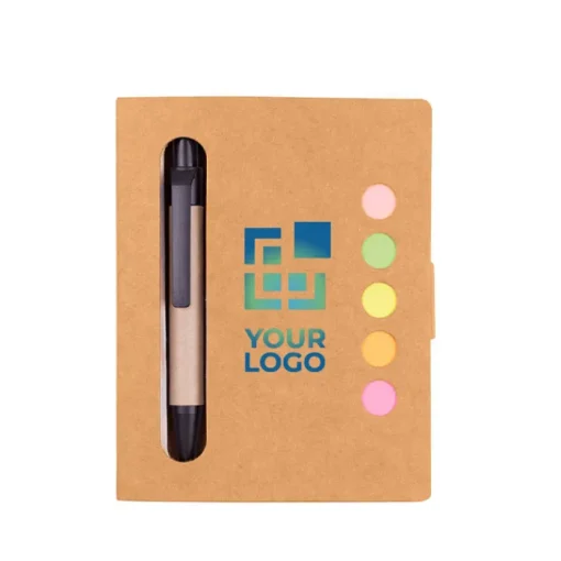 Gift Campaign Blocco note riciclato con segnapagine colorati e penna RecycleBoard> Post-It E Memo|Block Notes