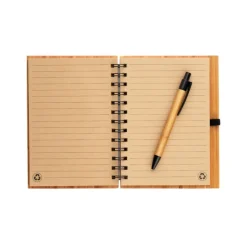 Gift Campaign Block notes A5 copertina bambù con penna e pagine a righe Bamboo> Taccuini Con Penna|Taccuini Ecologici