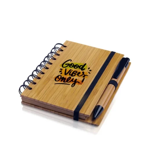 Gift Campaign Block notes A6 in bambù con spirale laterale fogli a righe e penna blu> Taccuini Ecologici|Taccuini Tascabili E Quadernini A6