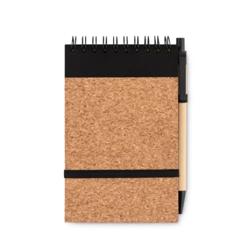 Gift Campaign Block notes con logo A6 con penna refill pagine righe CorkSpiral> Gadget Per L'Ufficio|Taccuini Con Penna