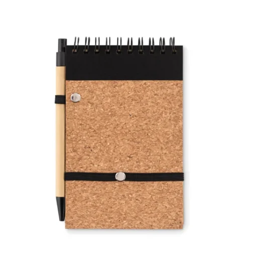 Gift Campaign Block notes con logo A6 con penna refill pagine righe CorkSpiral> Gadget Per L'Ufficio|Taccuini Con Penna