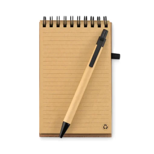Gift Campaign Block notes con logo A6 con penna refill pagine righe CorkSpiral> Gadget Per L'Ufficio|Taccuini Con Penna