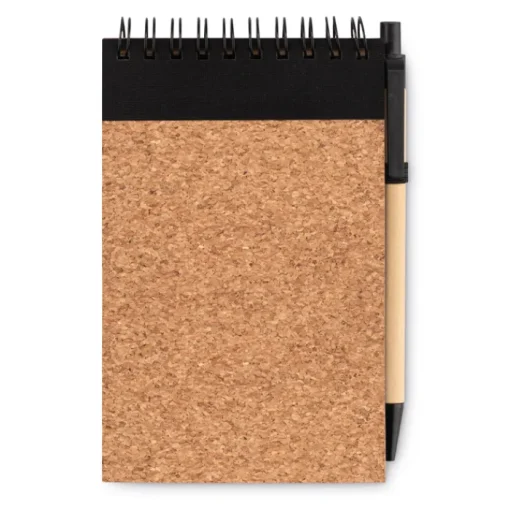 Gift Campaign Block notes con logo A6 con penna refill pagine righe CorkSpiral> Gadget Per L'Ufficio|Taccuini Con Penna