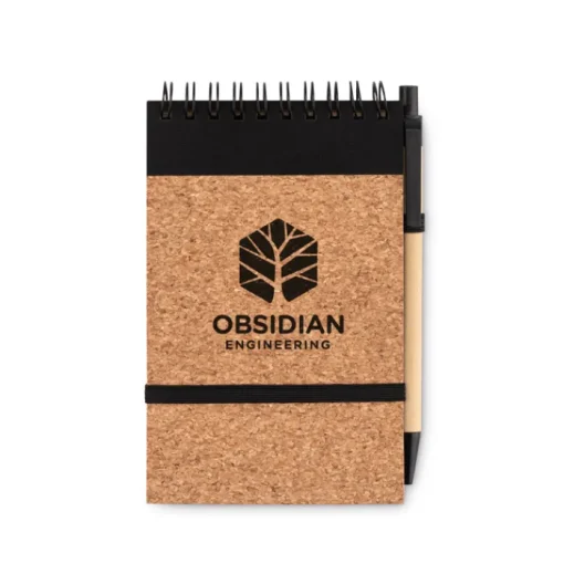 Gift Campaign Block notes con logo A6 con penna refill pagine righe CorkSpiral> Gadget Per L'Ufficio|Taccuini Con Penna
