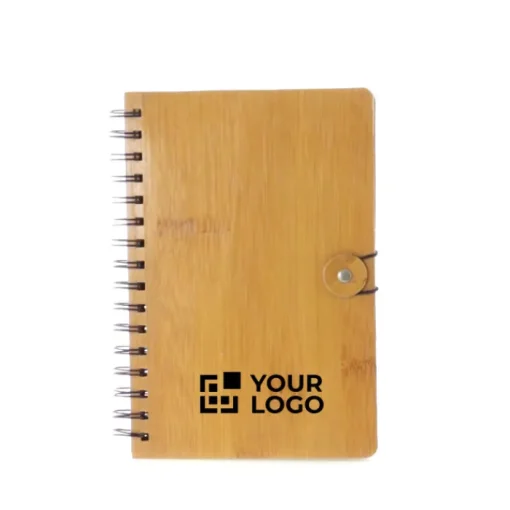 Gift Campaign Block notes promozionali A5 con elastico copertina in bambù Button> Gadget Ecologici|Taccuini Ecologici