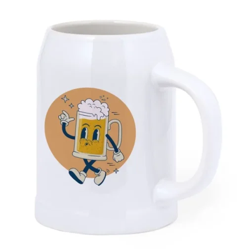 Gift Campaign Boccale per birra in ceramica con finitura bianca da 700 ml.> Bicchieri Di Vetro Personalizzati
