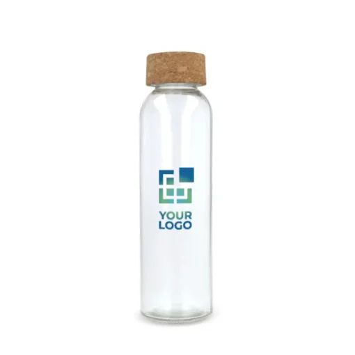 Gift Campaign Boraccia promozionale in vetro riciclato con tappo in sughero 500ml> Borracce In Vetro