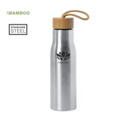 Gift Campaign Borracce acciaio inox personalizzate tappo in bambù 600ml Stylish> Borracce Di Metallo