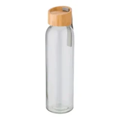 Gift Campaign Borracce aziendali con tappo in bambù con logo 600ml Crystal Geometric> Borracce In Vetro