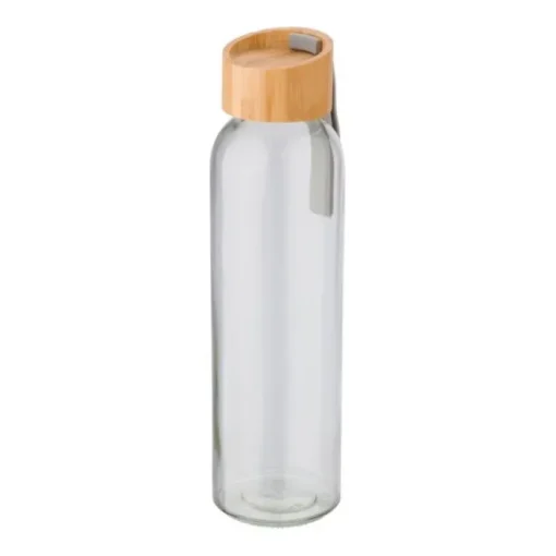 Gift Campaign Borracce aziendali con tappo in bambù con logo 600ml Crystal Geometric> Borracce In Vetro