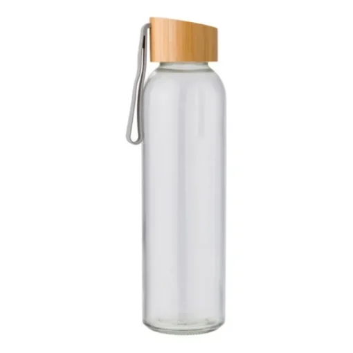 Gift Campaign Borracce aziendali con tappo in bambù con logo 600ml Crystal Geometric> Borracce In Vetro