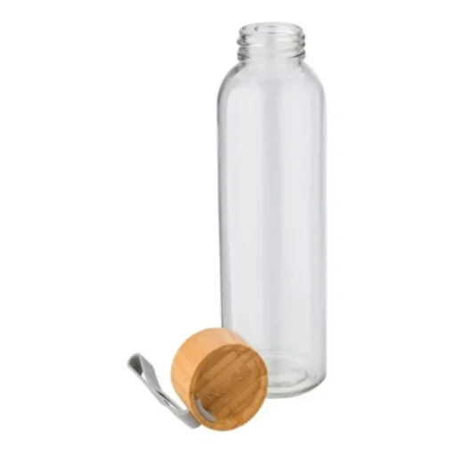 Gift Campaign Borracce aziendali con tappo in bambù con logo 600ml Crystal Geometric> Borracce In Vetro