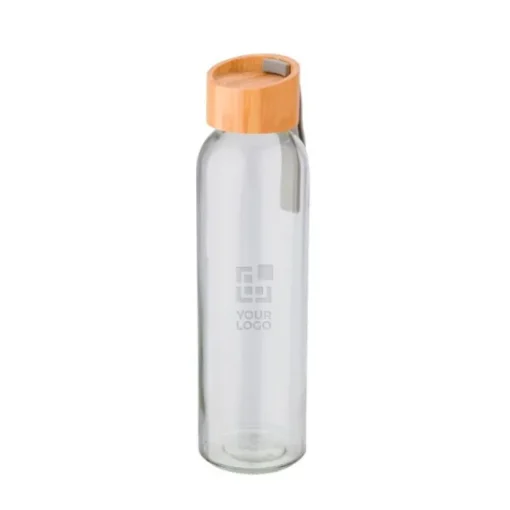 Gift Campaign Borracce aziendali con tappo in bambù con logo 600ml Crystal Geometric> Borracce In Vetro