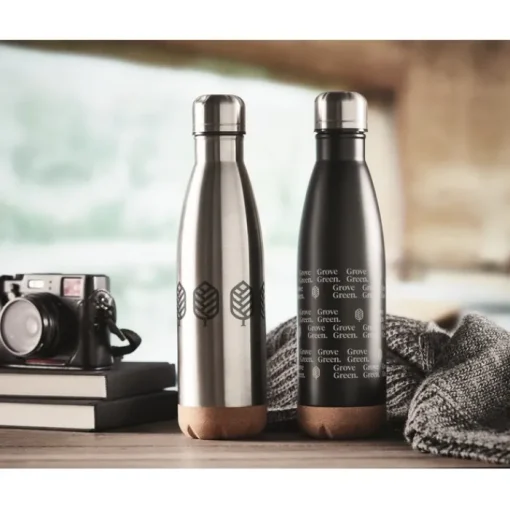 Gift Campaign Borracce promozionali con base in sughero 500ml Inox Cork> Gadget Ecologici|Borracce Di Metallo