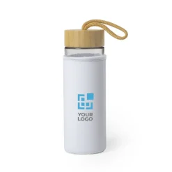 Gift Campaign Borracce promozionali in vetro 530ml Crystal Bamboo White> Gadget Ecologici|Borracce In Vetro