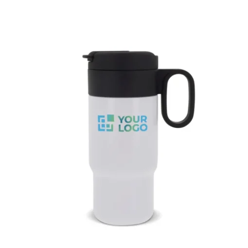 Gift Campaign Borraccia a doppia parete con tappo incernierato nero con manico 400ml> Bicchieri Termici Personalizzati