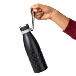 Gift Campaign Borraccia acciaio inox con motivo a rombi e laccetto in silicone 550ml> Borracce Di Metallo