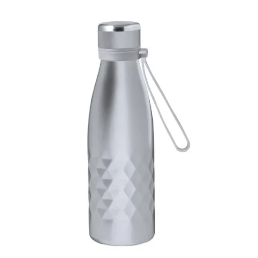 Gift Campaign Borraccia acciaio inox con motivo a rombi e laccetto in silicone 550ml> Borracce Di Metallo
