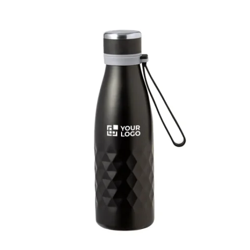 Gift Campaign Borraccia acciaio inox con motivo a rombi e laccetto in silicone 550ml> Borracce Di Metallo