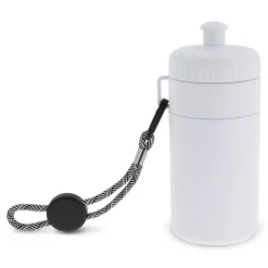Gift Campaign Borraccia bianca BPA free con cordino e dettaglio colorato 500ml> Borracce In Plastica