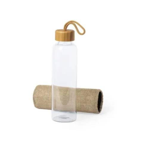 Gift Campaign Borraccia con finitura ecologica con custodia 500ml Crystal Bamboo> Gadget Ecologici|Borracce In Vetro