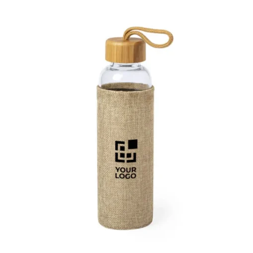 Gift Campaign Borraccia con finitura ecologica con custodia 500ml Crystal Bamboo> Gadget Ecologici|Borracce In Vetro