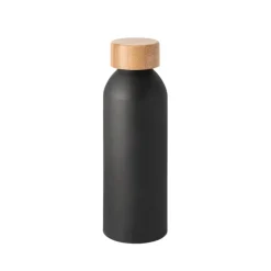 Gift Campaign Borraccia con logo in alluminio opaco con tappo a vite in bambù 550ml> Borracce Di Metallo