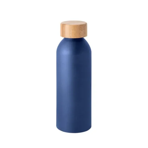 Gift Campaign Borraccia con logo in alluminio opaco con tappo a vite in bambù 550ml> Borracce Di Metallo