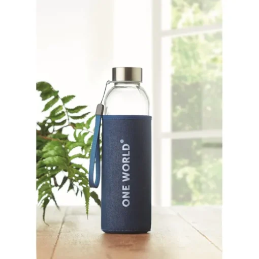Gift Campaign Borraccia di vetro con custodia in neoprene 500ml Crystal Denim> Borracce In Vetro