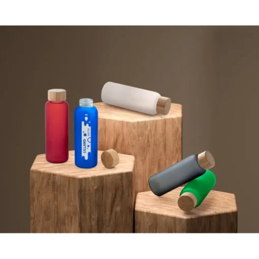 Gift Campaign Borraccia di vetro con finitura opaca e tappo in bambù da 500ml> Borracce In Vetro
