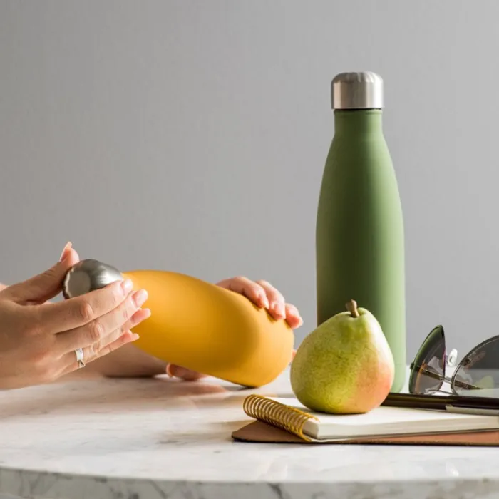 Gift Campaign Borraccia in acciaio a doppia parete con finitura in gomma da 500ml> Borracce Termiche|Borracce Di Metallo