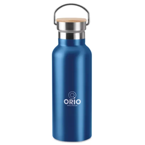 Gift Campaign Borraccia in acciaio inossidabile con logo tappo in bambú da 500ml Clip> Gadget Palestra|Gadget Per L'Ufficio