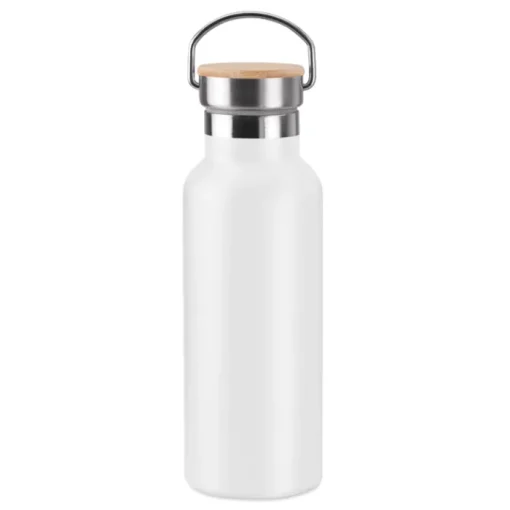 Gift Campaign Borraccia in acciaio inossidabile con logo tappo in bambú da 500ml Clip> Gadget Palestra|Gadget Per L'Ufficio