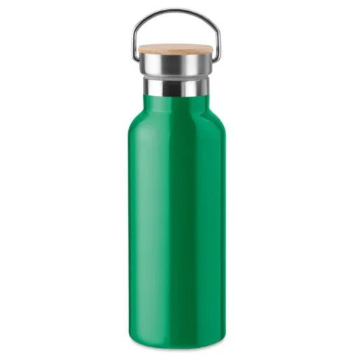 Gift Campaign Borraccia in acciaio inossidabile con logo tappo in bambú da 500ml Clip> Gadget Palestra|Gadget Per L'Ufficio