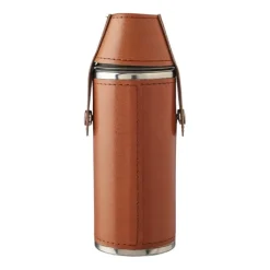 Gift Campaign Borraccia in acciaio inox con 2 bicchieri e custodia in pelle 230 ml> Borracce Di Metallo