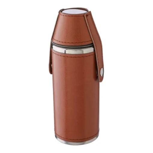 Gift Campaign Borraccia in acciaio inox con 2 bicchieri e custodia in pelle 230 ml> Borracce Di Metallo