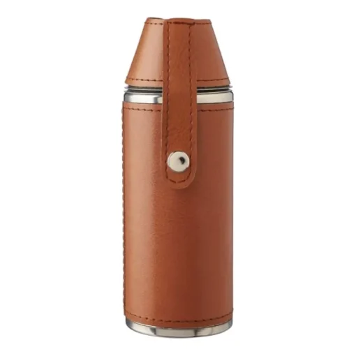 Gift Campaign Borraccia in acciaio inox con 2 bicchieri e custodia in pelle 230 ml> Borracce Di Metallo