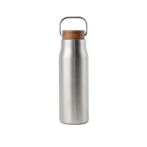 Gift Campaign Borraccia in acciaio inox riciclato con manico e tappo in legno 300ml> Borracce Di Metallo