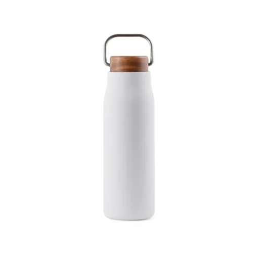 Gift Campaign Borraccia in acciaio inox riciclato con manico e tappo in legno 300ml> Borracce Di Metallo
