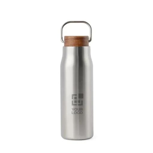 Gift Campaign Borraccia in acciaio inox riciclato con manico e tappo in legno 300ml> Borracce Di Metallo