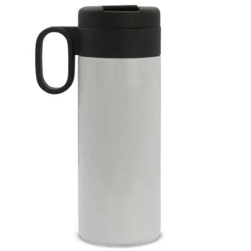 Gift Campaign Borraccia in acciaio inox con tappo incernierato nero con manico 400ml> Bicchieri Termici Personalizzati