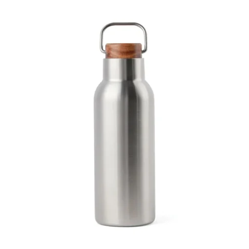 Gift Campaign Borraccia in acciaio inox riciclato con manico e tappo in legno 580ml> Borracce Di Metallo