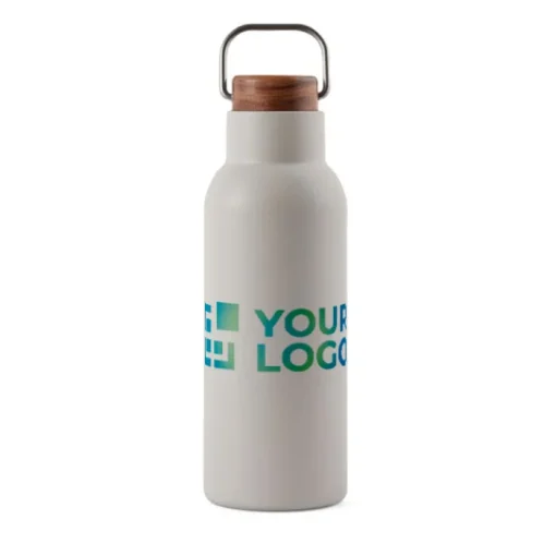 Gift Campaign Borraccia in acciaio inox riciclato con manico e tappo in legno 580ml> Borracce Di Metallo