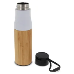 Gift Campaign Borraccia in acciaio inox con rivestimento in bambù e laccetto 500ml> Borracce Di Metallo