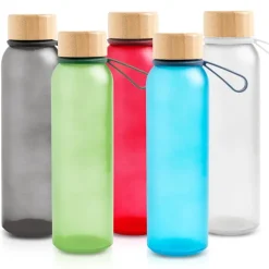 Gift Campaign Borraccia in plastica riciclata finitura opaca e tappo in bambù 500ml></noscript> Borracce In Plastica