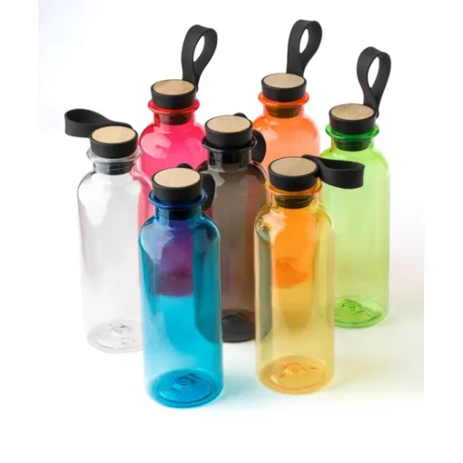 Gift Campaign Borraccia in rPET con laccetto e dettaglio in bambù nel tappo 500ml> Borracce In Plastica