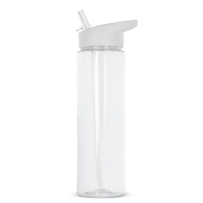 Gift Campaign Borraccia in rPET trasparente con tappo colorato e cannuccia 600ml> Borracce In Plastica