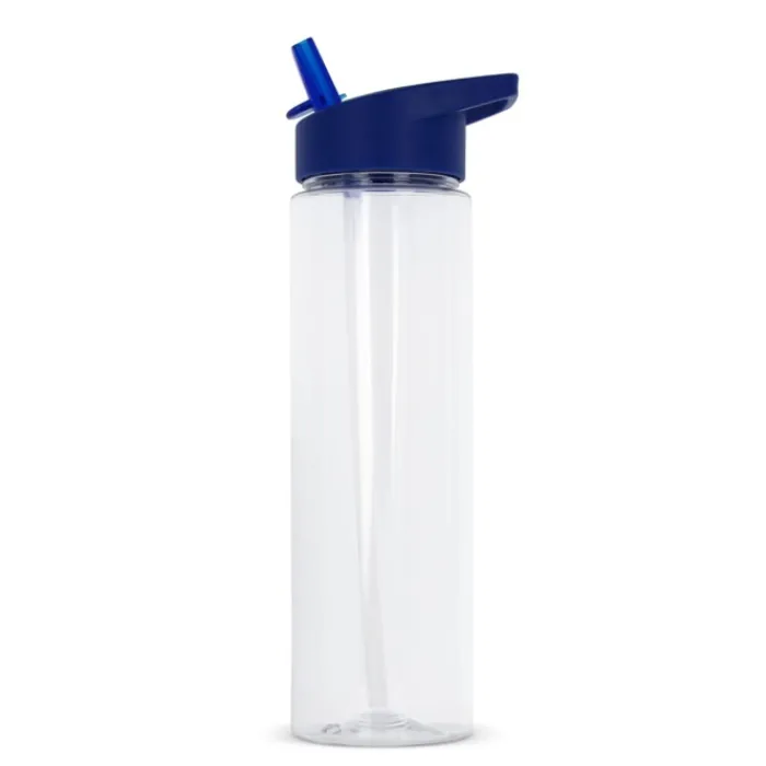 Gift Campaign Borraccia in rPET trasparente con tappo colorato e cannuccia 600ml> Borracce In Plastica